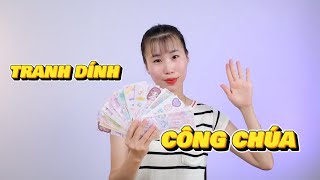 Đồ chơi TRANH DÍNH hình công chúa  Vân Anh [upl. by Sivle]