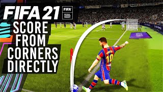 FIFA 21  How to Score Directly From Corner Kicks Olympic Goal Tutorial [upl. by Ayekal]