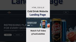 Cold Drink Website Using HTML amp CSS  Step by Step Tutorial  Fast Code [upl. by Hiroko]