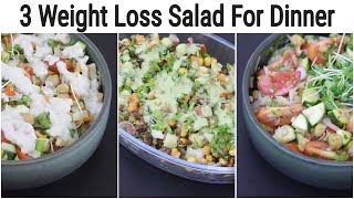 3 Healthy Weight Loss Salad Recipes For Dinner  Skinny Recipes [upl. by Eerised]