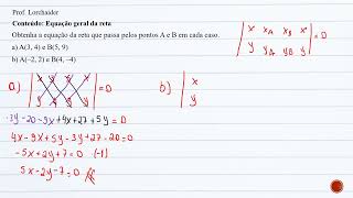 Obtenha a equação da reta que passa pelos pontos A e B em cada caso [upl. by Ontine]