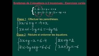 154 Sytèmes de 2 équations à 2 inconnues Exercices variés [upl. by Enyaht472]