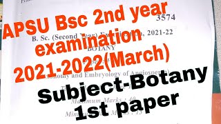 Apsu BSc2nd year exam 20212022 ka Botany 1st paper vns apsueducation Bsc cbzbscbio [upl. by Marciano]