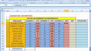 Excel Control de Notas con Porcentajes [upl. by Sible536]