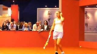 Caroline Wozniacki Training with Victoria Azarenka  Porsche Tennis Grand Prix 2010 Pt 2 [upl. by Arleta]