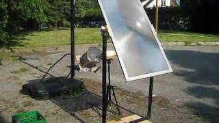 Fresnel lens solar cooker using TV lens [upl. by Richie718]