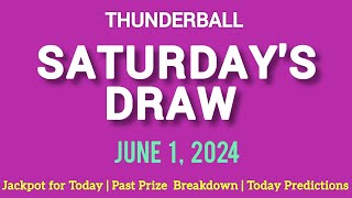 The National Lottery Thunderball Draw For Saturday 01 June 2024 [upl. by Norris]