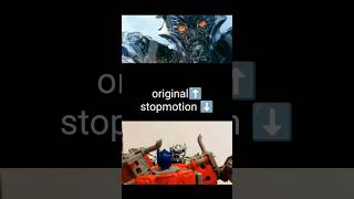 Optimus prime vs Galvatron transformers stopmotion optimusprime galvatron [upl. by Ellehcim]