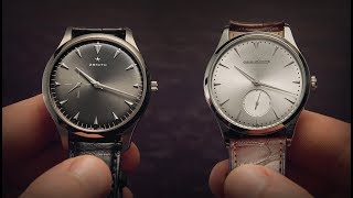 Jaeger LeCoultre vs Zenith  Ultra Thin Watches  Watchfinder amp Co [upl. by Davita]