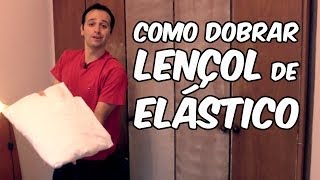 COMO DOBRAR LENÇOL COM ELÁSTICO dica doméstica [upl. by Llerrahs594]