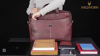 WILDHORN Leather Laptop Messenger Bag for Men I Office BagsBB102 NEW [upl. by Alaster]