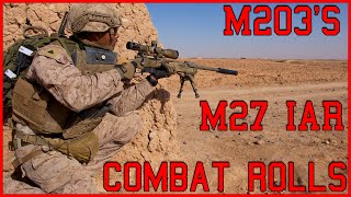 M203 Range  M27 IAR  Combat Rolls  USMC [upl. by Enelhtak]