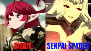 GBVSR High Level Gameplay Biskit Charlotta VS SenpaiSpyder Metera [upl. by Goldi]