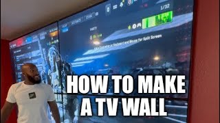 How to make a Tv Wall using 4 75” TVS full video [upl. by Prudie]