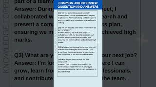 4 Most Common Job Interview Questions and Answers [upl. by Ellenaj947]