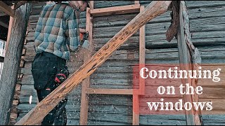 Continuing On The Windows on Off Grid Log Cabin [upl. by Roon]