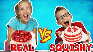 SQUISHY FOOD vs REAL FOOD Challenge [upl. by Yaker]