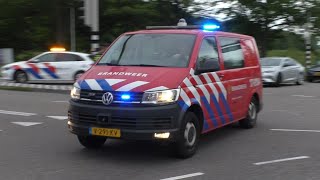 Officier van Dienst Brandweer vertrekt met spoed vanaf een incident naar middelbrand in Rotterdam [upl. by Anastase]