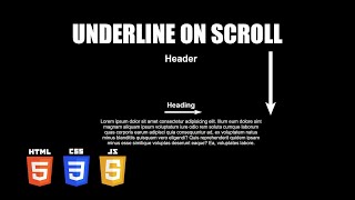 Underline on Scroll  HTML CSS amp JS Tutorial [upl. by Rozele]