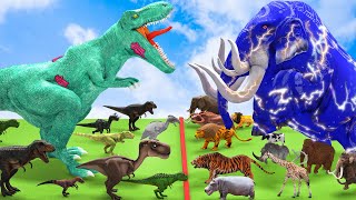 Prehistoric Mammals vs Prehistoric Dinosaurs Mammoth Elephant vs Dinosaur Size Comparison Animal [upl. by Ariaek]