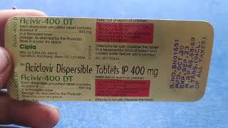 Acivir400 DT Tablet  Aciclovir 400mg Tablet  Acivir 400mg Tablet Uses benefits review in Hindi [upl. by Yleve342]