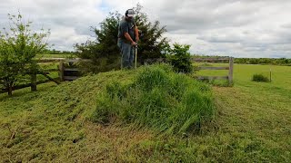 Country Mowing Crazy Overgrown Grass in Field and Around Pond  Cutting Tall Grass [upl. by Oringa866]