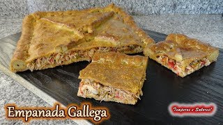 EMPANADA GALLEGA CON POLLO receta completa Relleno Masa y preparación fácil [upl. by Euqinotna]