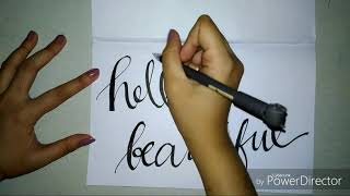 Beginners Calligraphy Using Artline Calligraphy Pen [upl. by Treacy]