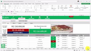 Planilha de Controle de Gastos com Obras em Excel 61 [upl. by Ityak]