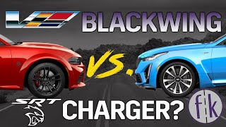 2022 Cadillac CT5V Blackwing vs Hellcat Charger – American Muscle Sedan Shootout [upl. by Irmo138]