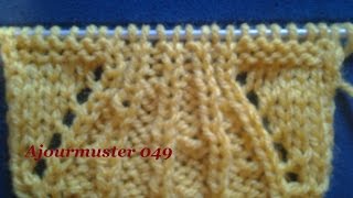 Ajourmuster 049Stricken lernenMuster für PulloverMützeTutorial Kreativ [upl. by Orrin]