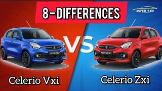 2021 Celerio Vxi vs Zxi  Detailed Comparison of Celerio Mid Variants  Compare Karo [upl. by Eade]