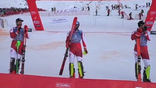 Ski Alpin Mens Slalom GurglAUT 2run Highlights 2023 [upl. by Ahsile]