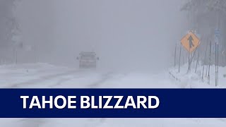 Lake Tahoe blizzard Several feet of snow in the Sierra [upl. by Meurer]