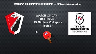 Regionalliga Süd  MSV Hettstedt  TSV Bad Königshofen 2  Tisch 2 [upl. by Mercado225]