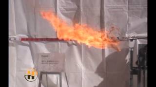 HOUGHTON FireResistant Hydraulic Fluids Spray Flammability Testing [upl. by Yartnoed]