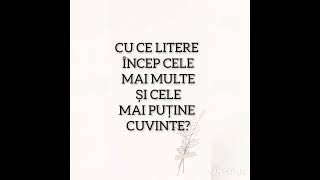 Care este litera cu care încep cele mai multe cuvinte din limba română📚📗📑 [upl. by Orpah]