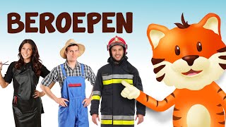 Beroepen leren Nederlands 👮‍♂️🧑‍🌾👩‍🍳 Leerzaam filmpje voor peuters groep 1 groep 2 en groep 3 [upl. by Shanleigh825]