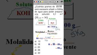 ¿Cuántos gramos de KOH será necesario añadir a 5000 g de agua química ciencia quimica clases [upl. by Beverley]