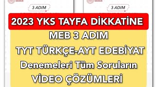 3 ADIM TYT TÜRKÇE ve AYT EDEBİYAT DENEMELERİ Tüm Soruların VİDEO ÇÖZÜMLERİ 🎯 [upl. by Aicre]