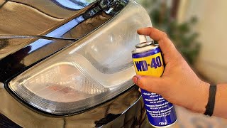 How to restore Headlight  WD40 clean car headlight with [upl. by Ainotna]