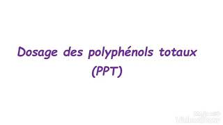 Dosage des polyphénols totaux [upl. by Heydon]