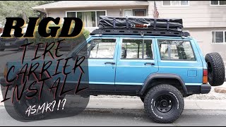 quotRIGDquot TIRE CARRIER INSTALL 94 JEEP CHEROKEE XJ [upl. by Castara853]