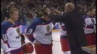 Bure Fedorov Larionov Datsyuk Kovalchuk 2002 Winter Olympics Hockey [upl. by Dimphia]