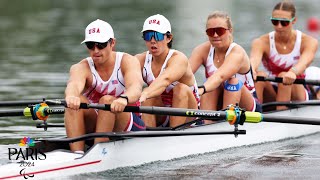 Team USA storms to victory in PR3 mixed coxed four heat  NBC Sports [upl. by Tiat]