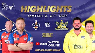 Highlights Match 2  India Capitals vs Toyam Hyderabad  English  Legends League Cricket 2024  LLC [upl. by Keligot331]