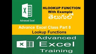 Advance excel course part 8  Excel H LOOKUP Function with example in Telugu  H LOOKUP In Excel [upl. by Velvet]