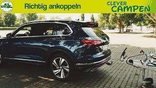 Den Caravan richtig ankuppeln So geht´s Die Camper Fahrschule  Clever Campen [upl. by Nickola]