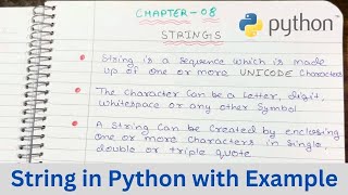 What is a String in Python with Example CSE GYAN [upl. by Ylsel]