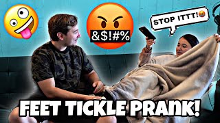 FEET TICKLING PRANK ON MY GIRLFRIEND HILARIOUS [upl. by Anais]